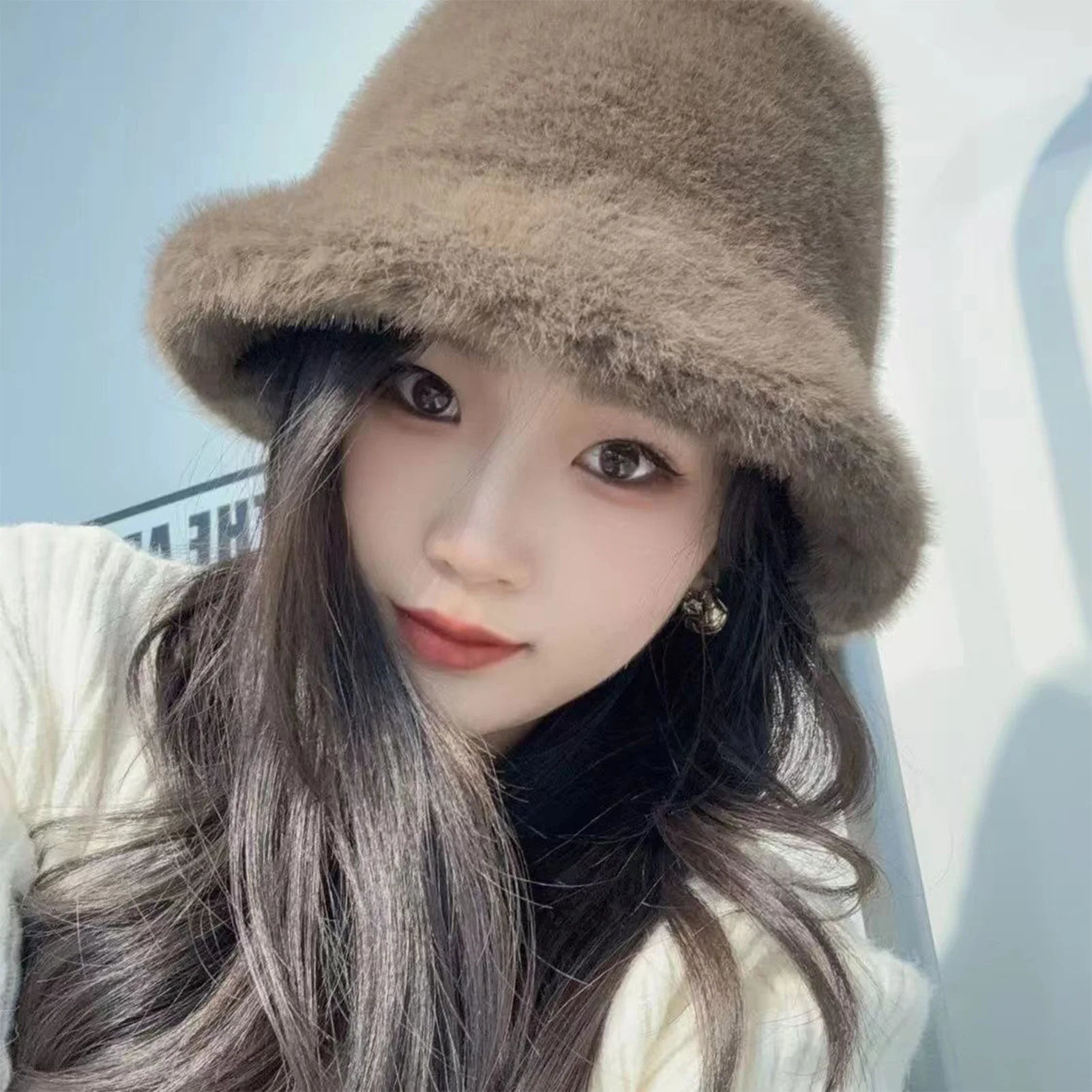 Women's Trendy Bucket Hat Outdoor Comfortable Winter Warm Bucket Hats for Cold Weather Autumn Headwear