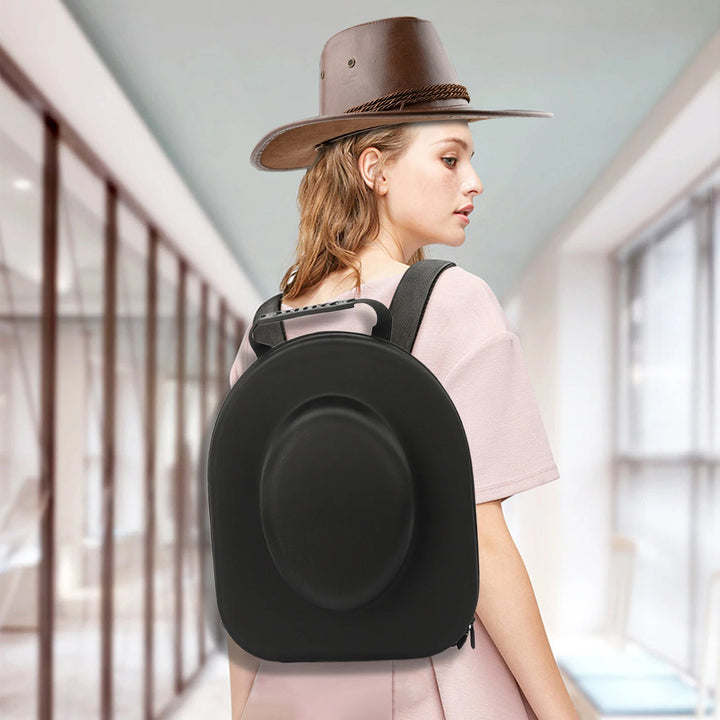 Cowboy Hat Storage Box - Zippered EVA Hat Organizer Bag for 7-10 Hats - Durable Polyester Travel Case W/ Shoulder Strap & Insert