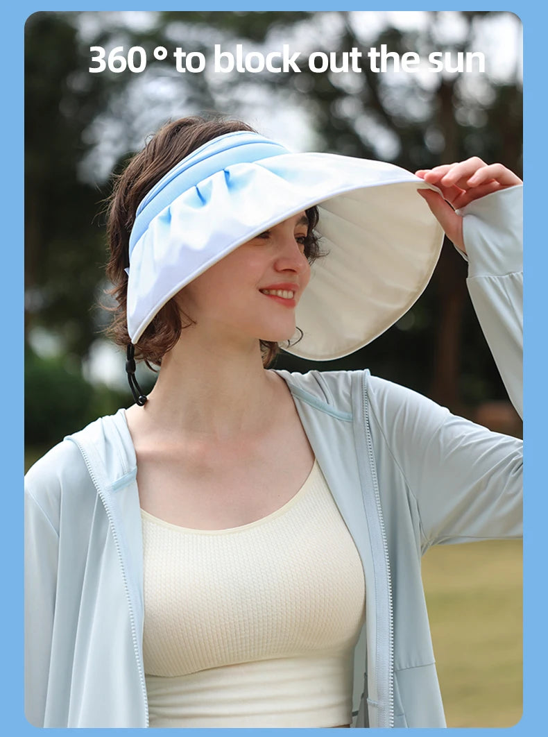 OhSunny Wide Brim Sun Hat,UPF50+ UV Protection Summer Vacation Shell Hats,Packable Lightweight Sun Visor for Women Beach Travel