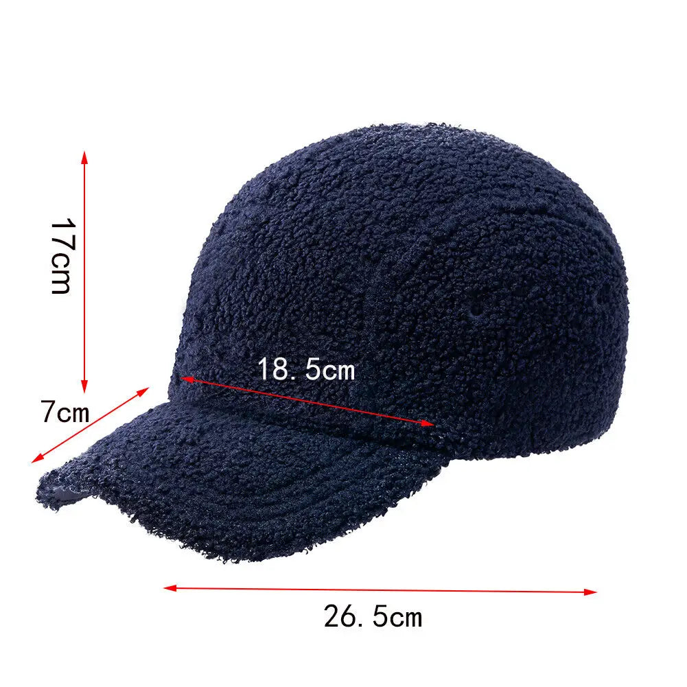 New Winter Men Women Baseball Cap Men Artificial Lamb Wool Duck Tongue Hats Warm Hat Solid Tide Warm Plush Cap