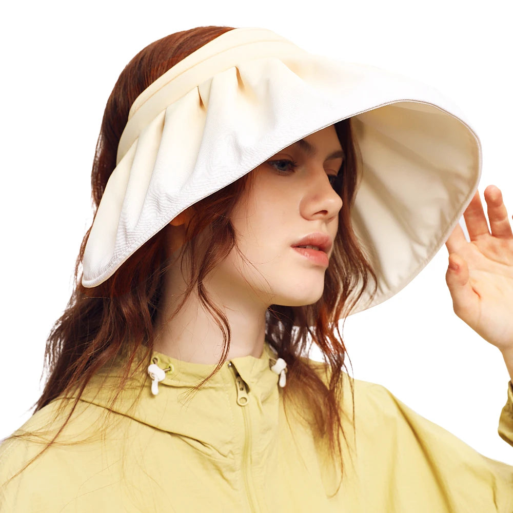 OhSunny Wide Brim Sun Hat,UPF50+ UV Protection Summer Vacation Shell Hats,Packable Lightweight Sun Visor for Women Beach Travel