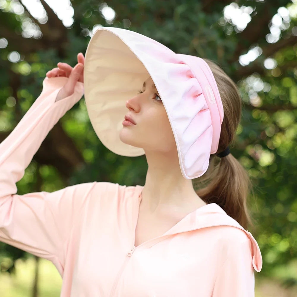 OhSunny Wide Brim Sun Hat,UPF50+ UV Protection Summer Vacation Shell Hats,Packable Lightweight Sun Visor for Women Beach Travel