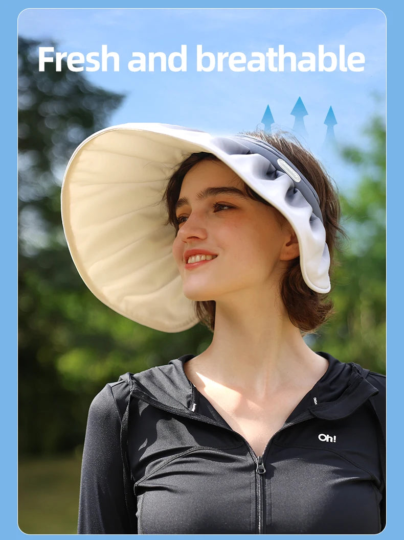 OhSunny Wide Brim Sun Hat,UPF50+ UV Protection Summer Vacation Shell Hats,Packable Lightweight Sun Visor for Women Beach Travel