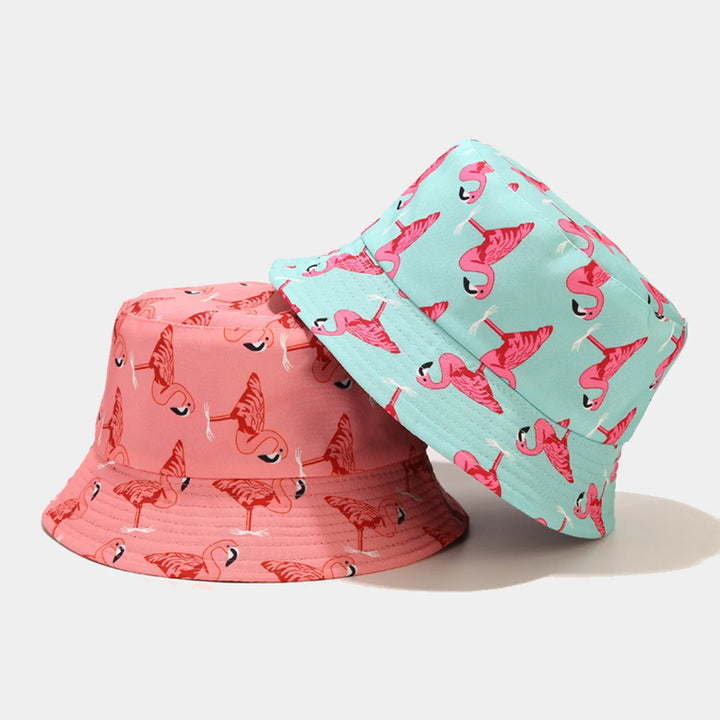 Flamingos Pattern Bucket Hats Outdoor Breathable Summer Flamingos Printed Hats for Home Office Travel Hiking MIAO-US